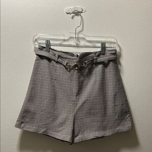 French Kyss Black and White High Waist Shorts
